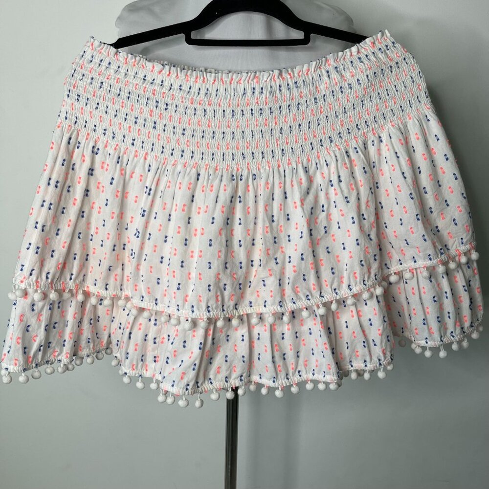 Lilly Pullitzer #010208 Women's Boho White Ethenia Cotton Skirt Size Large